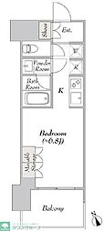 ウエリスアーバン水天宮前 ワンルームの間取図画像