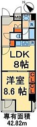 RESIDIAIRIYA 1LDKの間取図画像
