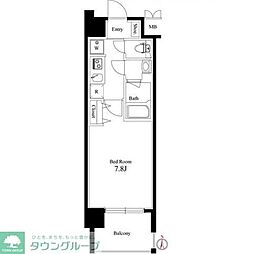 ハーモニーレジデンス森下ステーションフロント 1Kの間取図画像