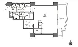 文京グリーンコートビュータワー本駒込B棟 ワンルームの間取図画像