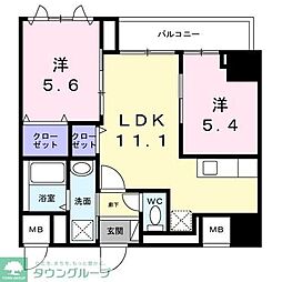 ザ・グラン キース 2LDKの間取図画像
