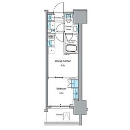 ルフォンプログレ秋葉原EAST 1DKの間取図画像