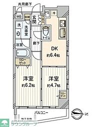 アーバンファースト両国 2DKの間取図画像