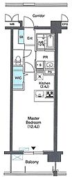 ロイヤルパーリスリバーサイド ワンルームの間取図画像