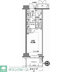 MFPRコート木場公園 1Kの間取図画像