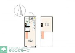 ハーモニーテラス千住緑町III ワンルームの間取図画像
