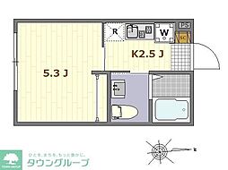 リバティ綾瀬I 1Kの間取図画像