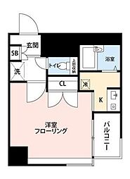 グランヴァン水天宮 1Kの間取図画像