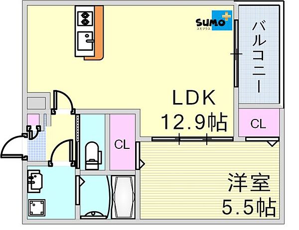 ジーメゾン明石魚住ラピス 301｜兵庫県明石市魚住町西岡(賃貸アパート1LDK・3階・40.79㎡)の写真 その2