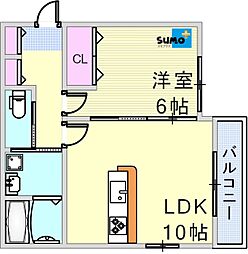 ウエスト大久保II 1LDKの間取図画像