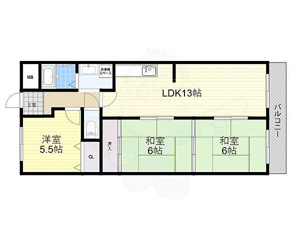 ときわハイム ｜大阪府堺市北区常磐町３丁(賃貸マンション3LDK・1階・65.00㎡)の写真 その2