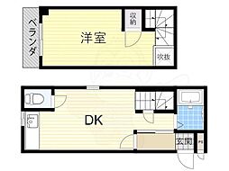 エクラ東住吉2 1LDKの間取図画像