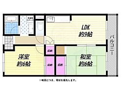 ノースコーポ 2LDKの間取図画像