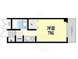 ラ・テール西田弐番館 1Kの間取図画像