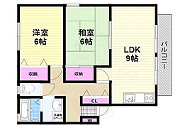 パークハイムB 2LDKの間取図画像