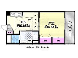 ハイツウィーン 1DKの間取図画像