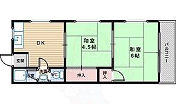 シャーマン花木マンション 1DKの間取図画像