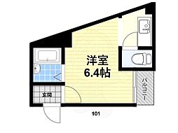 第六大朋マンション 1Kの間取図画像