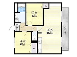 セントネージュ壱番館 2LDKの間取図画像