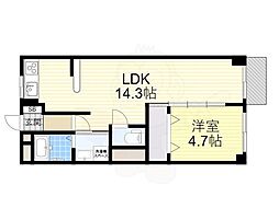 コーポ河中 1LDKの間取図画像