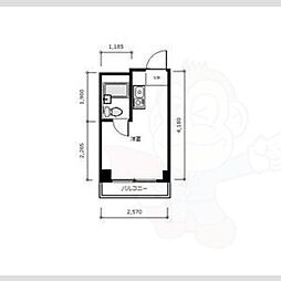 ベストレジデンスあびこ ワンルームの間取図画像