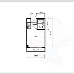 ベストレジデンスあびこ ワンルームの間取図画像