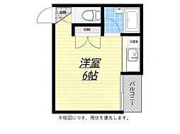 第六大朋マンション ワンルームの間取図画像