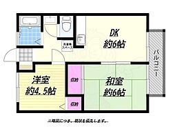 グリーンウッド 2DKの間取図画像