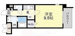 シェリールソル 1Kの間取図画像