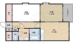 セントポーリア・アビコ 2DKの間取図画像