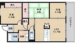 パークサイド新金岡 3LDKの間取図画像
