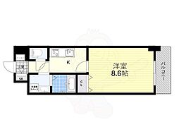 TKアンバーコート堺東2 1Kの間取図画像
