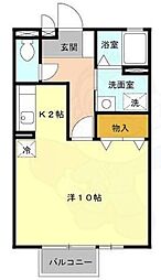 ハイツカズ ワンルームの間取図画像