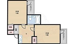 ミングルROSAC棟 2Kの間取図画像