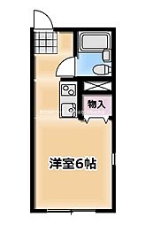 ジュネスハイムB ワンルームの間取図画像