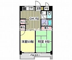 ドミールセブン 2DKの間取図画像