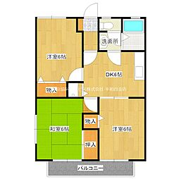 リキパレスA 3DKの間取図画像