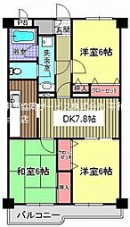フローリア2 3DKの間取図画像