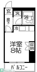 信和マンション 3階1Kの間取り