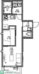 ＫＥＩＡＩ　ＲＥＳＩＤＥＮＣＥ　大和田II 2階1LDKの間取り