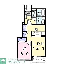 ロ−ズガ−デンアヴェニュ− 1階1LDKの間取り