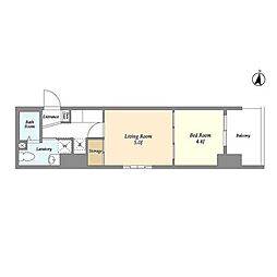 アクシーズタワー大門町 2Kの間取図画像