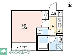 ASSO指扇 1Kの間取図画像