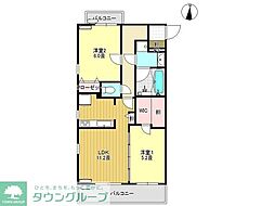 RASTポワール 2LDKの間取図画像