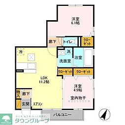 Bamboogrove 2LDKの間取図画像