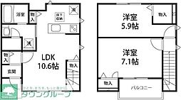 サンモール栄 2LDKの間取図画像