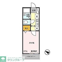 グリーンパーク 1Kの間取図画像