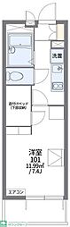 レオパレスRINA 1Kの間取図画像
