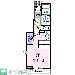 グリーンフィールドB ワンルームの間取図画像