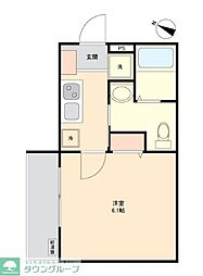 しずくblanc 1Kの間取図画像